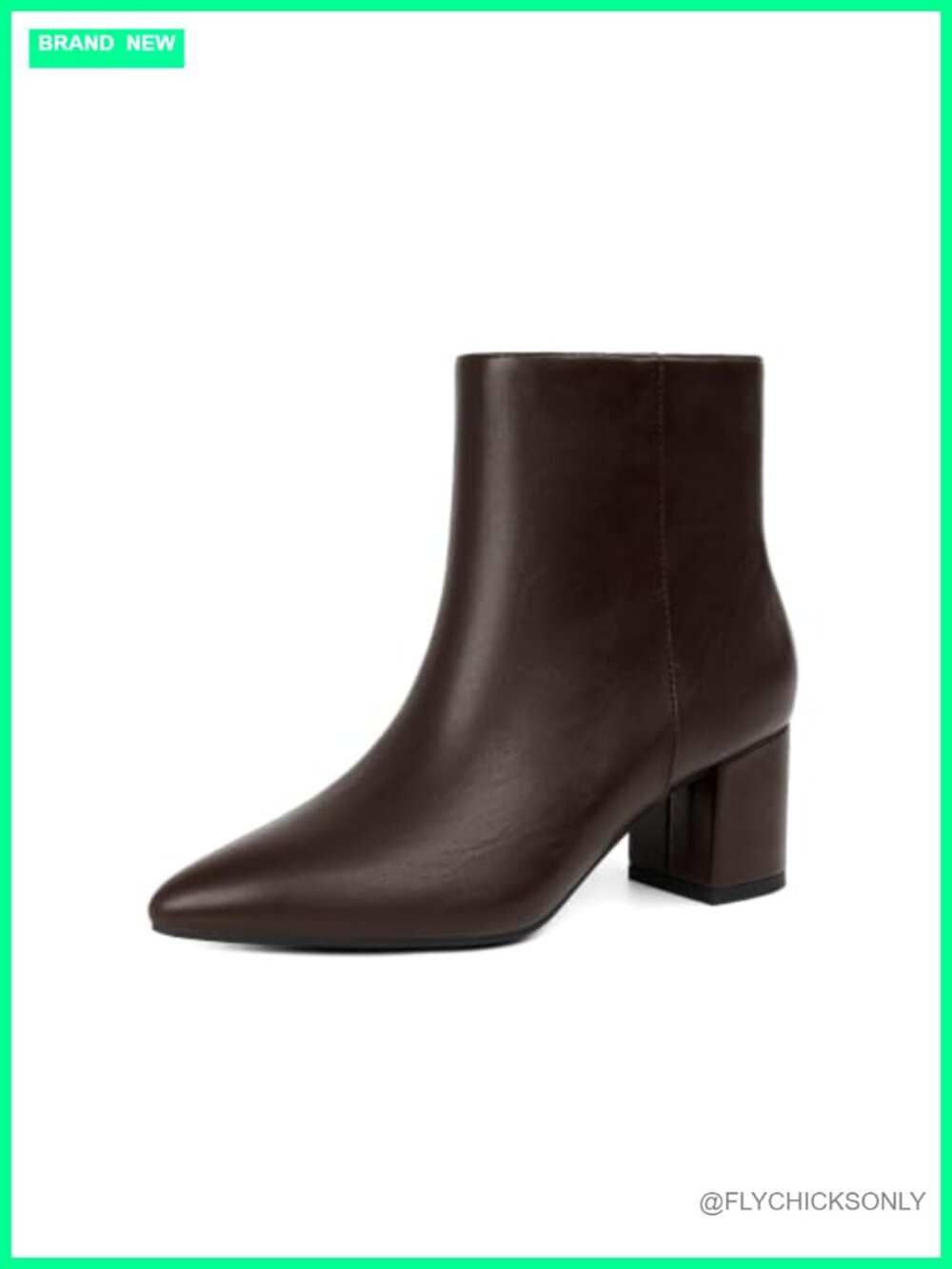 Easyfox Women's Pointed Toe Ankle Boots Faux Leather Block Heel Booties